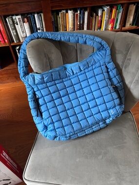 Free People Quilted Carryall Bag in Blue